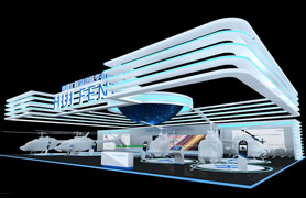 航空航天展 工博会 展台设计模型 1000平米 三面开